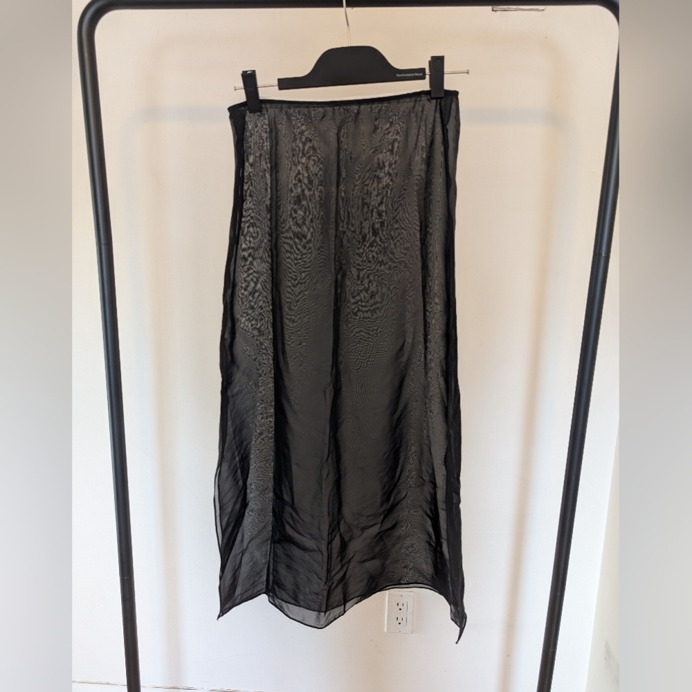 The Frankie Shop Sheer Black Midi Skirt